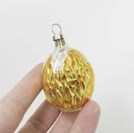 Vintage Hand Blown Glass Walnut Christmas Ornament 2-1/4". Fixed Price $12.60.