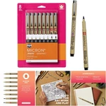 8 Pack Fine Line Art Pen Archival Black Ink Brush Graphic Pigma Micron. Fixed Price $38.99.