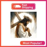 Vclkdiy Jesus Pray Cross Diamond Art Kits For Adults, 5D Painting. Fixed Price $10.03.