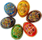 Bestpysanky Set Of 6 Hand Painted Wooden Ukrainian Easter Eggs 2.5 Inches. Fixed Price $53.33.