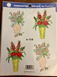 Vtg 92 Decorcal # A-114 Four Vases With Flowers Decals Nos. Fixed Price $6.99.