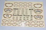 Vintage Meyercord Decals Barware Liquor Bottle Spice Jar Canisters Transfers. Fixed Price $18.00.