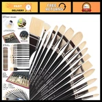 15PCS Professional Oil & Acrylic Paint Brush Set, Natural Hog Bristle, Long Hand. Fixed Price $65.99.