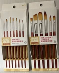 Two Sets Of Synthetic Artist's Brushes Assorted Shapes By Hand Made Modern--new. Fixed Price $16.50.
