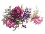 Vintage Image Victorian Pink Purple Roses Floral Bouquet Waterslide Decals FL130. Fixed Price $13.99.
