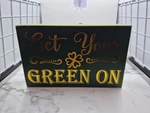 Get Your Green On Wooden Block Decor. Fixed Price $15.89.