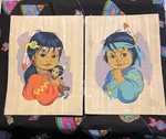 Picture To Paint Tri-chem Artex 2558 Indian Children Wall Hanging Vintage. Fixed Price $24.00.