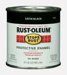 Rust-oleum Satin Black 0.5PT Stops Protective Enamel Oil-based 7777-730 New. Fixed Price $16.99.