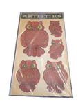 Vtg. Meyercord Artistiks Owl Vinyl Stickers Decals Decorations Sealed 70. Fixed Price $9.99.