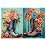 Yoya 2 Pack 5D Diamond Painting Kits For 11.8 X 5.5 Inches, Flower Boot. Fixed Price $34.99.