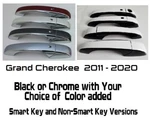 Black Chrome Door Handle Covers Fits 2011-2020 Jeep Grand Cherokee U Pick Clr. Fixed Price $70.00.