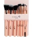 Simply Bella 9-PIECE Pink Black Makeup Set Round Angled Flat Brushes. Fixed Price $9.50.