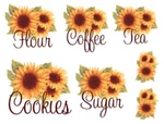 Vintage Image Sunflower Kitchen Canister Or Spice Set Waterslide Decals KI325. Fixed Price $13.99.