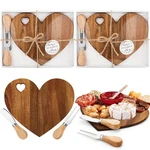 Patelai 2-SET Heart Cheese Board With Knife, Wood Mini Charcuterie Favor. Fixed Price $31.66.