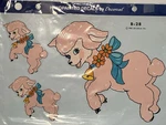 Vintage Handpainted Lamb Decals Decorcal Pink Baby Girl Retro Decoupage B-28. Fixed Price $17.00.
