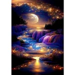 Zqeatry 5D Beach Diamond Art Kits For Adults, Moon Starry 12X16 Inches, XJ090. Fixed Price $12.41.