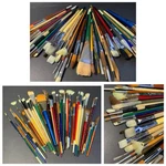58 Vintage Artist's Paint Brushes Simmons, Grumbacher, Winsor Newton, Princeton. Fixed Price $95.00.