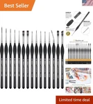 Precision Miniature Set - 15 Essential Brushes For Acrylic, Oil & More. Fixed Price $23.99.
