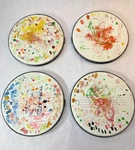 4 Vtg. Tri Chem Painting 7 1/2" Spring Metal Project Hoop Fabric Ball Lot. Fixed Price $14.99.
