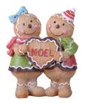 Gingerbread "noel" Couple Christmas Figurine. Fixed Price $24.99.