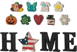 Interchangeable Home Table Signs With 13 Pcs Seasonal Icons. Fixed Price $45.61.