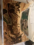 Hand Made, Wood, Carved Duck Hunting Plaque 13" X 9.5". Fixed Price $100.00.