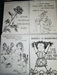 4 Tri Chem Posters Humor Samplers Mottos 9"X12" Pictures Paint Mother Father. Fixed Price $13.50.