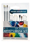 Sona Enterprises 15PC Natural Hair Wooden Handled Assorted Artist Brush Set. Fixed Price $10.00.