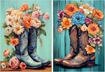 2 Pack 5D Diamond Painting Kits For Adults - Cowboy Boots Art Flowe. Fixed Price $27.92.