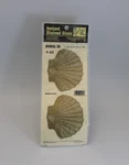 Vintage Instant Stained Glass Window Decals Gold Seashells 4" Wide 1986 Decoral. Fixed Price $9.95.