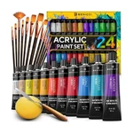 Complete Acrylic Paint Set 24 Rich Pigment Colors 12X Art. Fixed Price $18.64.