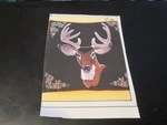 Tri-chem Deer Head Brown Velveteen Pillow Cover #8784- 14.5 Inches Square-to Pai. Fixed Price $18.27.