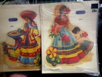 2 Vintage Meyercord Water Applied Decals Mexican Spanish Latin Dress Lady. Fixed Price $8.99.