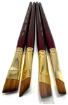 Lot 4 Robert Simmons Sienna Prof Paint Brush SN57 Size 1/2 Angle Shader Short. Fixed Price $34.99.