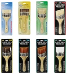 Sets Artist Paint Brushes 1" 2" 3" Soft Stiff Wash Stains Blender Mural. Fixed Price $10.99.