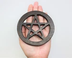 4" Pentagram Altar Tile: Wooden Carved And Stained (wicca Pagan Pentacle). Fixed Price $7.64.