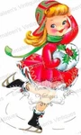 Vintage Image Shabby Retro Christmas Girl Ice Skater Waterslide Decals CHR250. Fixed Price $13.99.