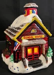 Vtg Wee Craft Paint By Number Christmas Village School House, Completed Kit. Fixed Price $22.50.
