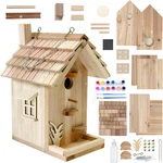 Wooden Birdhouse Kit Diy Build & Paint Craft Set Outdoor Garden Hanging 8.5IN. Fixed Price $57.99.
