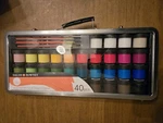 Daler Rowney Simply Acrylic Paint 40 Piece Set Metal Case. Fixed Price $45.00.