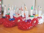 20 Vtg. Christmas Ornaments - Tri Plastic Beaded Handmade Candles. Fixed Price $22.99.