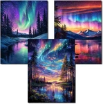 Axquilon Diamond Art Kits For Adults, 12X16IN(30X40CM), 3-PACK Aurora. Fixed Price $25.58.