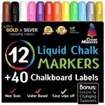 Cedar Markers Liquid 12 Pack With Free 40 Chalkboard Labels. Fixed Price $18.94.