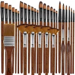 Paint Brush Set Nylon Bristles School Supply Round Filbert Flat Fan 32 Pack. Fixed Price $34.59.