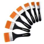 Set Of 7 Flat Paint Brushes For Applying Gesso Acrylic Oil Watercolor. Fixed Price $31.94.