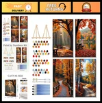 Yoya 4 Pack Framed Fall Forest Paint By Numbers Kit Adults. Fixed Price $57.99.