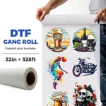 Hot Peel 22" X 120" Dtf Gang Sheet Transfer Film Printing, Custom Your Art. Fixed Price $48.86.