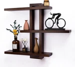 Rustic Floating Wood Shelves Set Of 4 For Living & Bathroom - Burnt Walnut. Fixed Price $83.99.