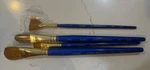 Robert Simmons Sapphire 4-PIECE Artist Brush Set Oval Wash, Flat, Fan. Fixed Price $32.00.