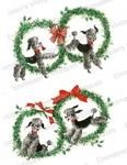 Vintage Image Shabby Retro Christmas Wreath And Poodlles Waterslide Decal CHR245. Fixed Price $13.99.